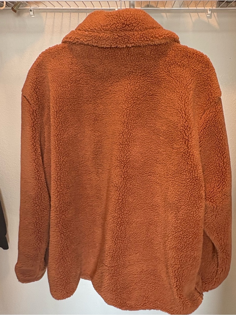NY Collection Plush Teddy Coat in Rust Brown - Picture 2 of 6